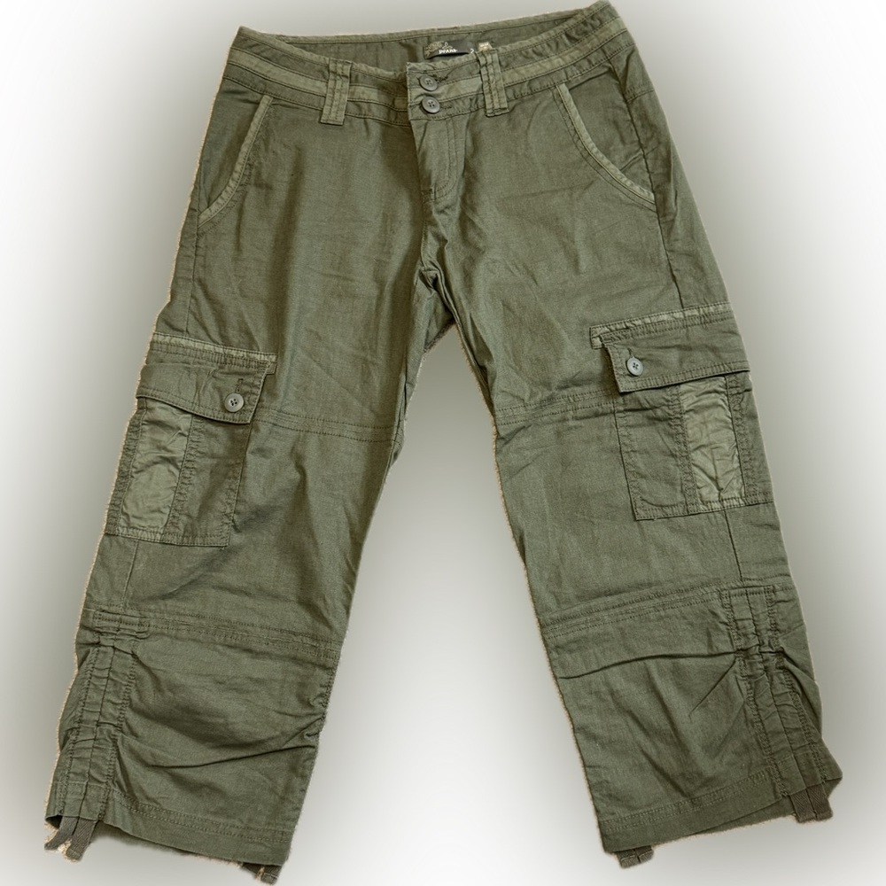 Prana Linen Cargo Cropped Capri Pants